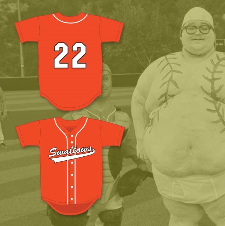 Custom Any Name Number 22 SWALLOWS PLAY BALL ORANGE BASEBALL JERSEY Top Stitched S-6XL