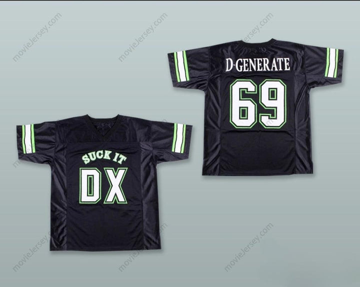 CUSTOM ANY Name Number D-GENERATE 69 SUCK IT DX BLACK FOOTBALL JERSEY Top Stitched S-6XL