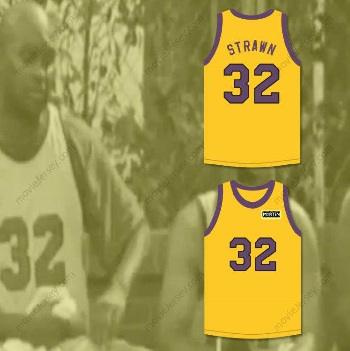 CUSTOM ANY Name Number TOMMY STRAWN 32 YELLOW BASKETBALL JERSEY WITH MARTIN PATCH Top Stitched S-6XL
