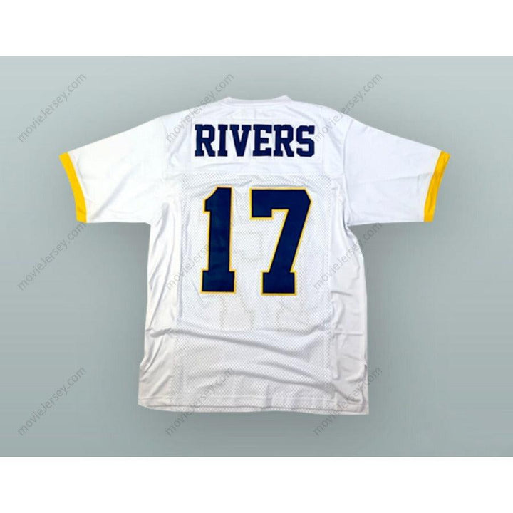 CUSTOM ANY Name Number PHILIP RIVERS 17 ATHENS HIGH SCHOOL GOLDEN  WHITE FOOTBALL JERSEY Top Stitched S-6XL