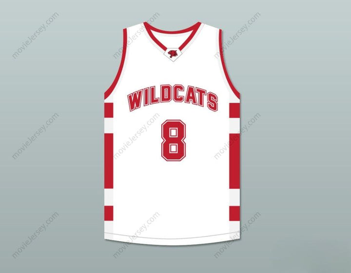 CUSTOM ANY Name Number CHAD DANFORTH 8 EAST HIGH SCHOOL WILDCATS WHITE BASKETBALL JERSEY Top Stitched S-6XL