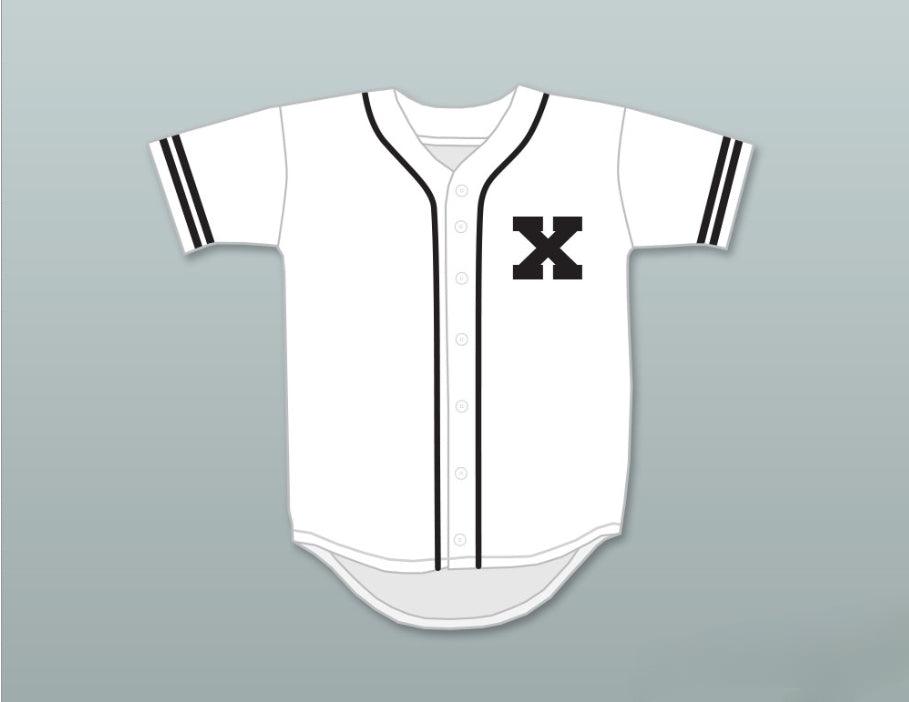 Custom Any Name Number MALCOLM X WHITE BASEBALL JERSEY Top Stitched S-6XL