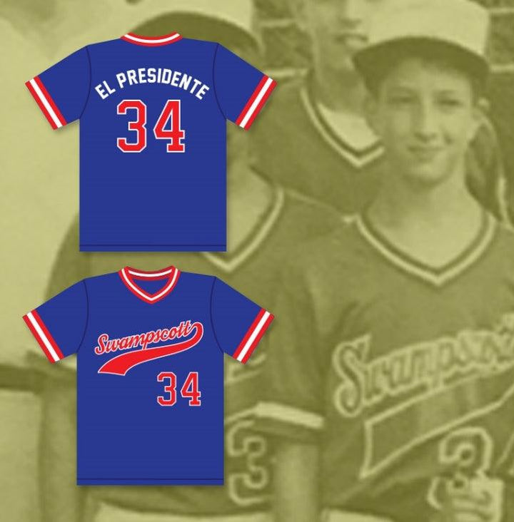 Custom Any Name Number EL PRESIDENTE 34  HIGH SCHOOL BLUE BASEBALL JERSEY Top Stitched S-6XL