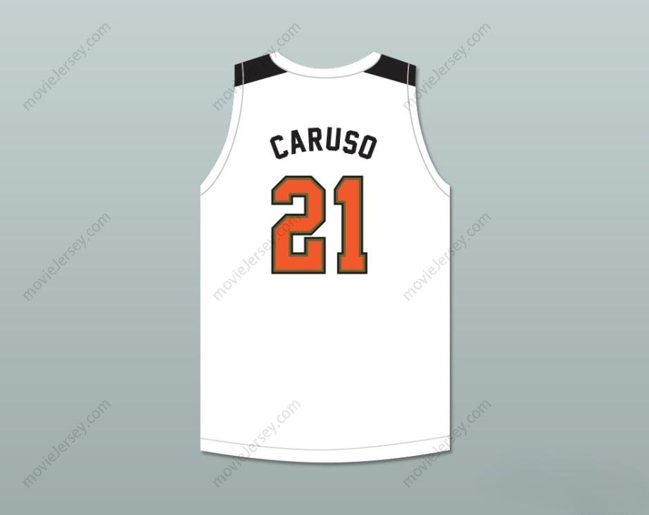 CUSTOM ANY Name Number ALEX CARUSO 21 TEXAS D1 AMBASSADORS  WHITE BASKETBALL JERSEY 1 Top Stitched S-6XL