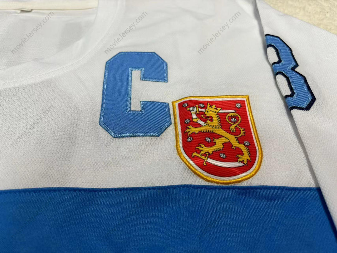 Custom Any Name Number TEEMU SELANNE 8 FINLAND NATIONAL TEAM WHITE HOCKEY JERSEY Top Stitched S-6XL