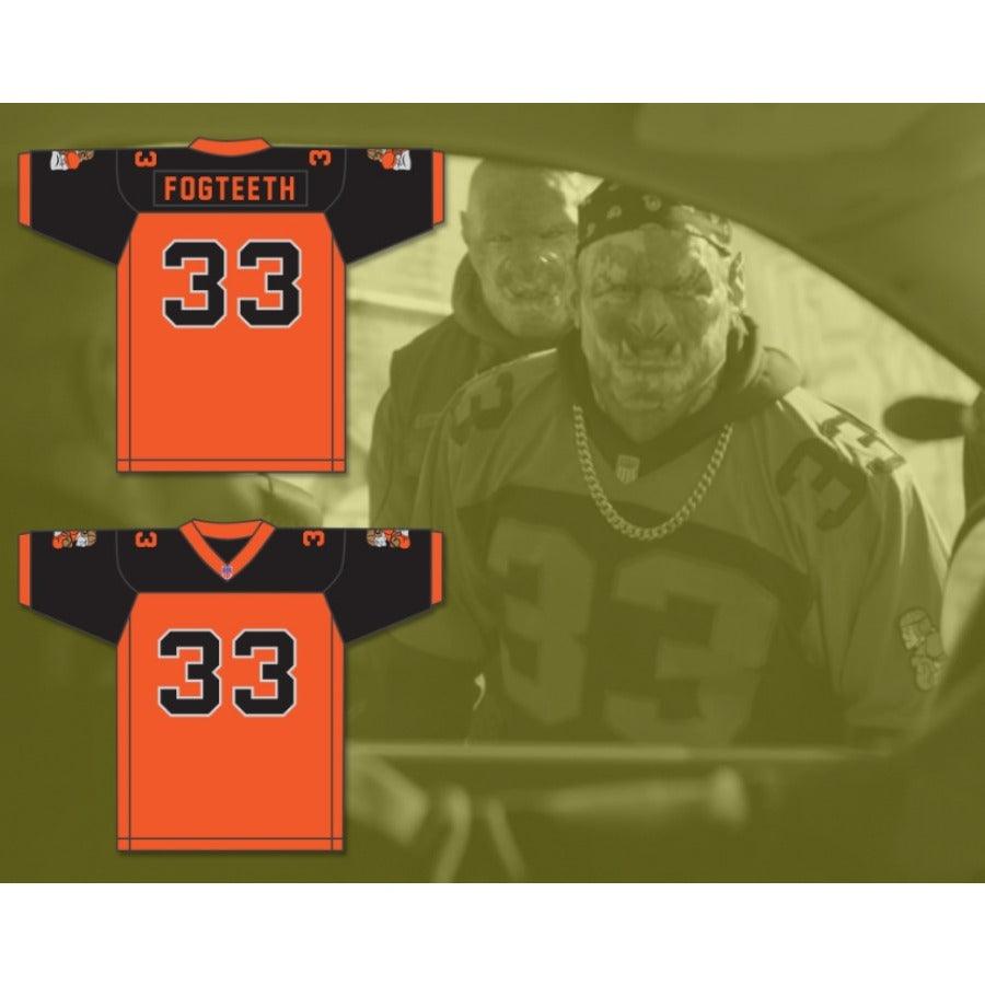 CUSTOM ANY Name BLACK/ORANGE ORC FOGTEETH 33 Football Jersey Stitched S-6XL