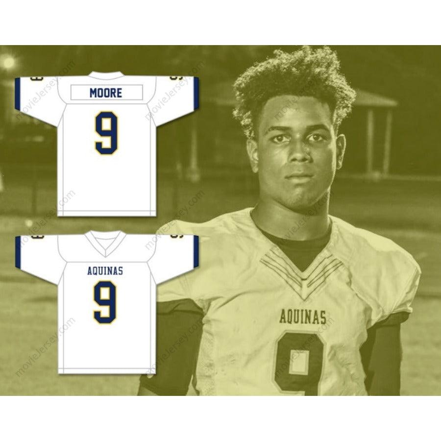 CUSTOM ANY Name Number ELIJAH MOORE 9   AQUINAS HIGH SCHOOL RAIDERS Football Jersey Top Stitched S-6XL
