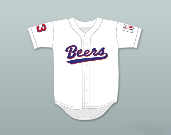 Custom Any Name Number KENNY 'SQUEAK' SCOLARI 23  BEERS BASEKETBALL WHITE BASEBALL JERSEY Top Stitched S-6XL