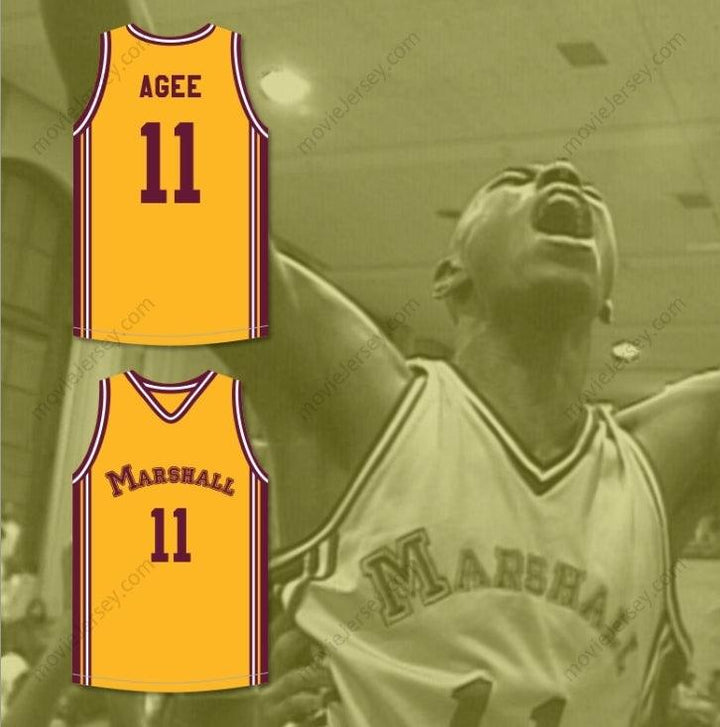 CUSTOM ANY Name Number ARTHUR AGEE JR 11 JOHN MARSHALL METROPOLITAN HIGH SCHOOL COMMANDOS BASKETBALL JERSEY HOOP DREAMS Top Stitched S-6XL