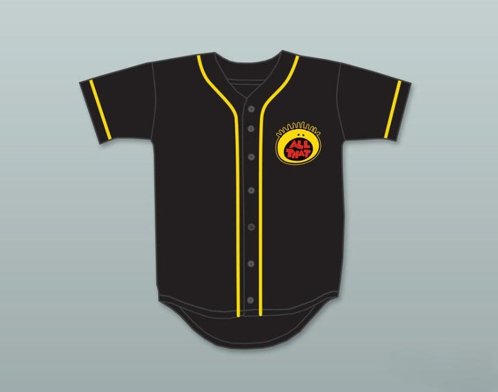 Custom Any Name Number KEL MITCHELL 00 ALL THAT BUTTON DOWN BLACK BASEBALL JERSEY 2 Top Stitched S-6XL