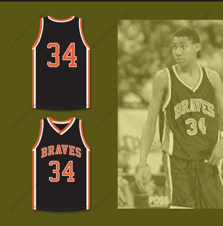 CUSTOM ANY Name Number OTTO PORTER JR. 34 SCOTT COUNTY CENTRAL HIGH SCHOOL BRAVES BLACK BASKETBALL JERSEY 1 Top Stitched S-6XL
