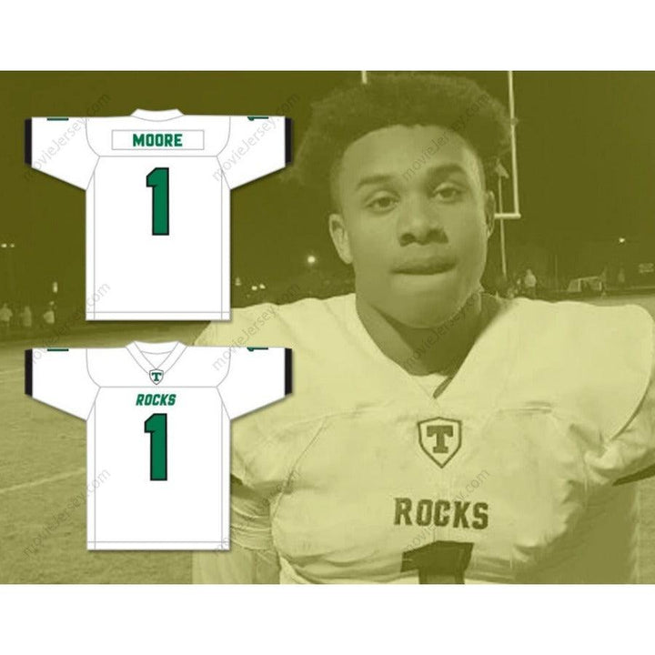 CUSTOM ANY Name Number RONDALE MOORE 1 TRINITY HIGH SCHOOL SHAMROCKS Football Jersey Top Stitched S-6XL