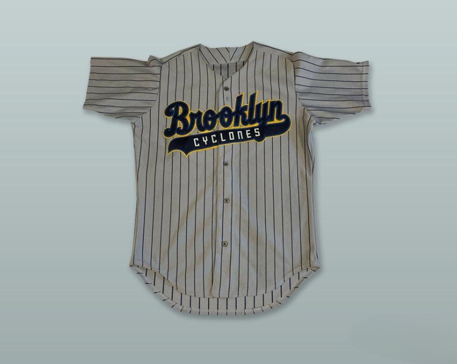 Custom Any Name Number  CYCLONES GRAY PINSTRIPED BASEBALL JERSEY Top Stitched S-6XL