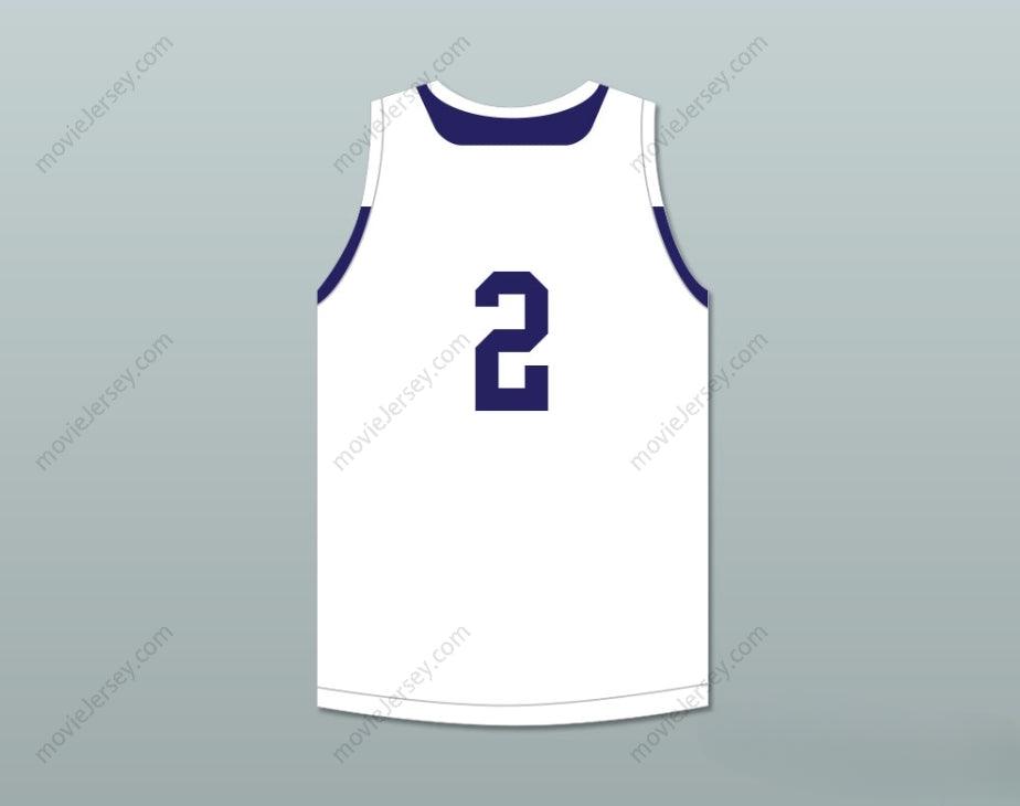 CUSTOM ANY Name Number PLAYER 2  WHITE BASKETBALL JERSEY Top Stitched S-6XL