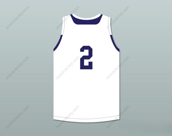 CUSTOM ANY Name Number PLAYER 2  WHITE BASKETBALL JERSEY Top Stitched S-6XL