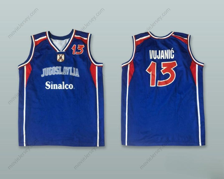 CUSTOM ANY Name Number MILOS VUJANIC 13 JUGOSLAVIJA BLUE BASKETBALL JERSEYTop Stitched S-6XL