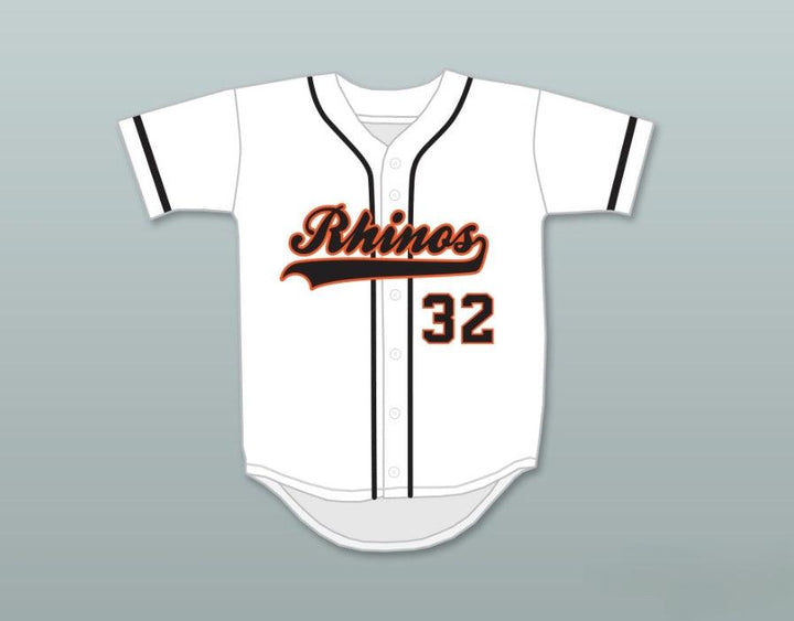 Custom Any Name Number RAFFY BENITEZ 32 RHINOS WHITE BASEBALL JERSEY KEY & PEELE SLAP ASS Top Stitched S-6XL