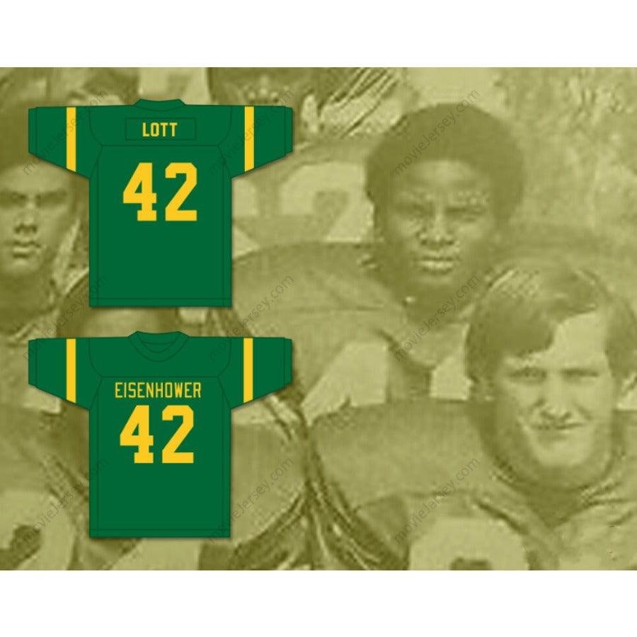 CUSTOM ANY Name Number RONNIE LOTT 42 EISENHOWER HIGH SCHOOL EAGLES GREEN FOOTBALL JERSEY Top Stitched S-6XL