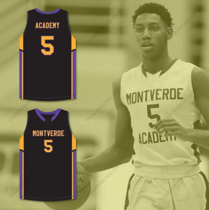 CUSTOM ANY Name Number R.J. BARRETT 5  ACADEMY  BLACK BASKETBALL JERSEY Top Stitched S-6XL