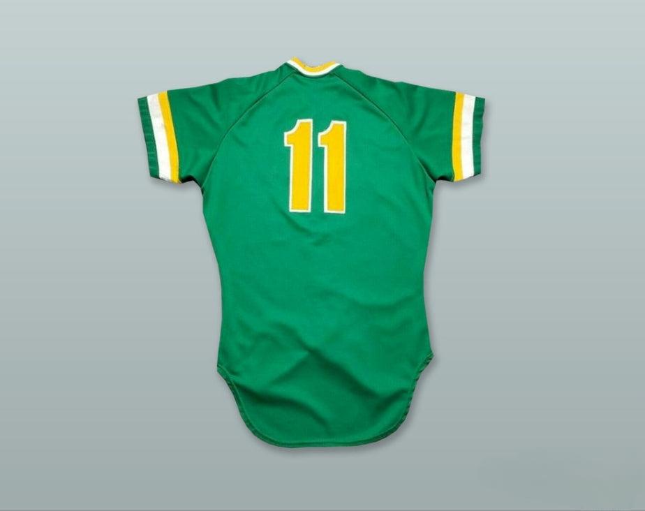 Custom Any Name Number PANTHERS 11 GREEN BUTTON DOWN BASEBALL JERSEY Top Stitched S-6XL