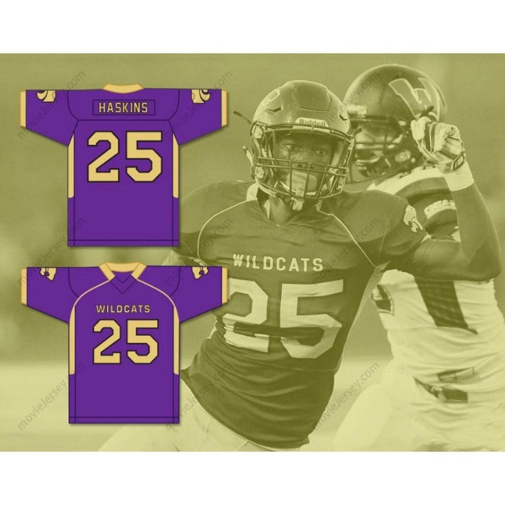 CUSTOM ANY Name Number HASSAN HASKINS 25 EUREKA HIGH SCHOOL WILDCATS Football Jersey Top Stitched S-6XL