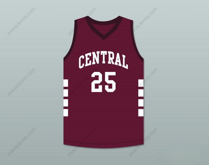 CUSTOM ANY Name Number PLAYER 25 BRISTOL CENTRAL RAMS MAROON BASKETBALL JERSEY Top Stitched S-6XL