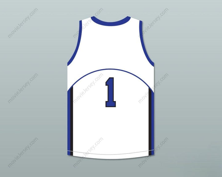 CUSTOM ANY Name Number DAMIAN LILLARD 1  HIGH SCHOOL WILDCATS WHITE BASKETBALL JERSEY Top Stitched S-6XL