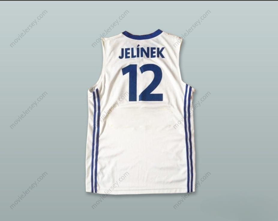 CUSTOM ANY Name Number DAVID JELINEK 12 CZECH REPUBLIC WHITE BASKETBALL JERSEY Top Stitched S-6XL