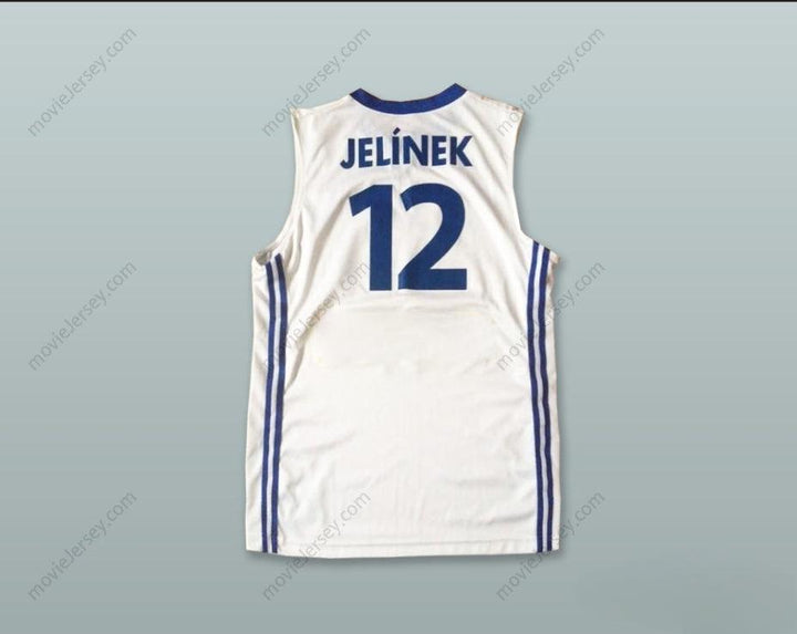 CUSTOM ANY Name Number DAVID JELINEK 12 CZECH REPUBLIC WHITE BASKETBALL JERSEY Top Stitched S-6XL