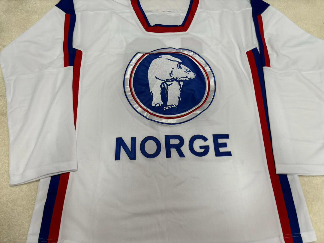 Custom Any Name Number PER-AGE SKRODER TEAM NORWAY HOCKEY JERSEY Stitched Top Stitched S-6XL