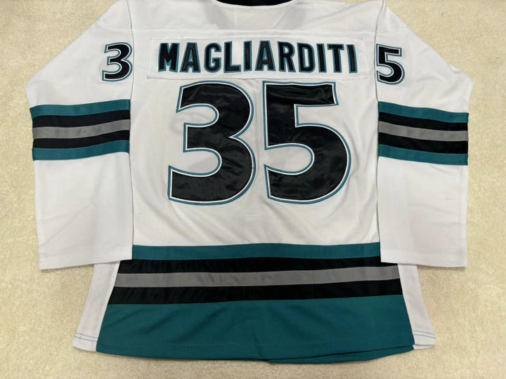 Custom Any Name Number MARC MAGLIARDITI 35 RICHMOND RENEGADES WHITE HOCKEY JERSEY Top Stitched S-6XL