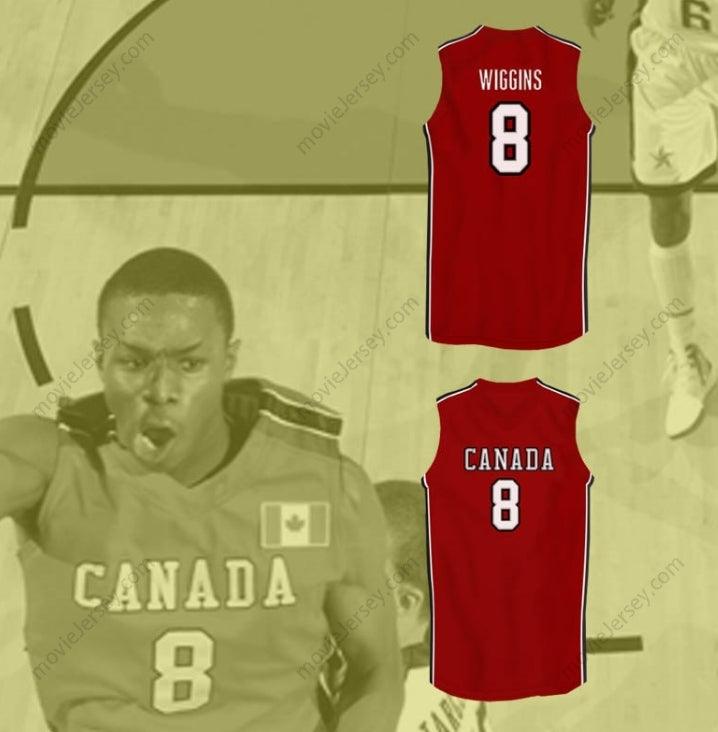 CUSTOM ANY Name Number ANDREW WIGGINS CANADA RED BASKETBALL JERSEY Top Stitched S-6XL