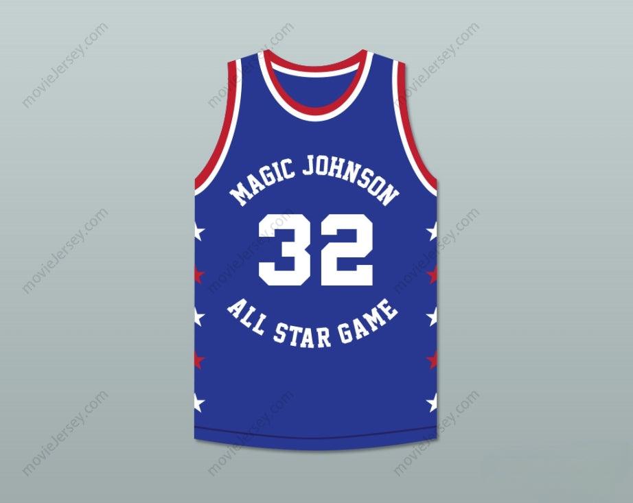 CUSTOM ANY Name Number HERB WILLIAMS 32 MAGIC JOHNSON ALL STAR GAME BLUE BASKETBALL JERSEY 1986 MIDSUMMER NIGHT'S MAGIC CHARITY EVENT Top Stitched S-6XL