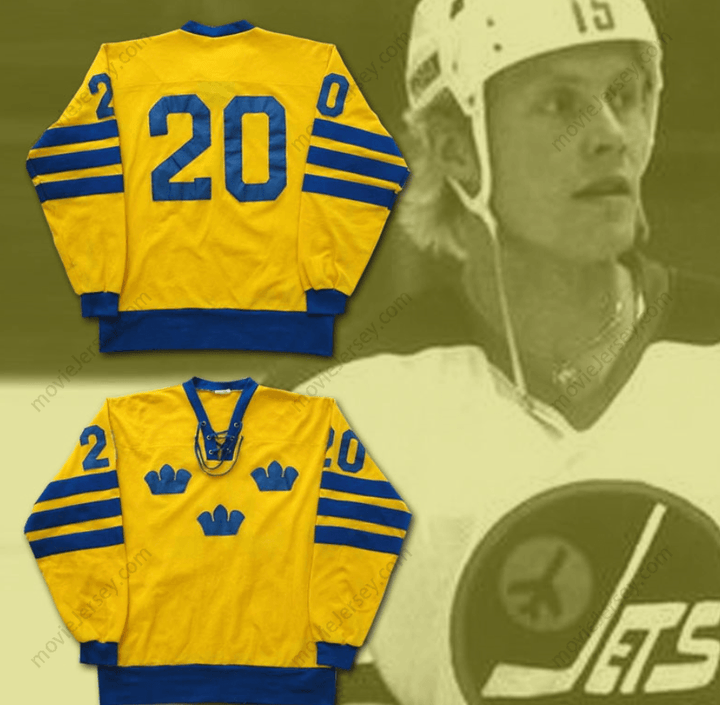 Custom Any Name Number Anders Hedberg Team Sweden Hockey Jersey Top Stitched S-6XL