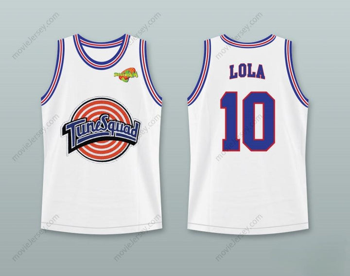 CUSTOM ANY Name Number LOLA BUNNY 10 TUNE SQUAD BASKETBALL JERSEY WITH SPACE JAM PATCH Top Stitched S-6XL