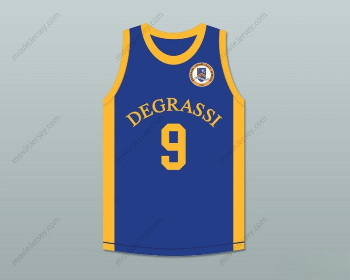 CUSTOM ANY Name Number JIMMY BROOKS 9 DEGRASSI COMMUNITY SCHOOL PANTHERS HOME BASKETBALL JERSEY WITH PATCH Top Stitched S-6XL