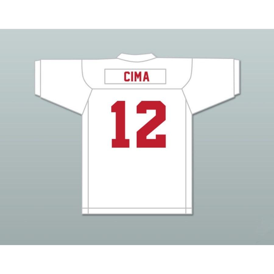 CUSTOM ANY Name WHITE PRACTICE GREG CIMA 12 MUSTANGS HIGH SCHOOL Football Jersey Top Stitched S-6XL
