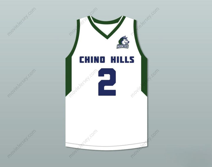 CUSTOM ANY Name Number LONZO BALL 2 CHINO HILLS HUSKIES WHITE BASKETBALL JERSEY WITH PATCH 2 Top Stitched S-6XL
