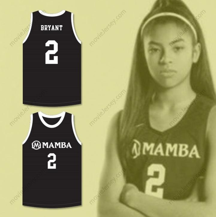 CUSTOM ANY Name Number GIANNA BRYANT 2 MAMBA BALLERS BLACK BASKETBALL JERSEY VERSION 4 Top Stitched S-6XL
