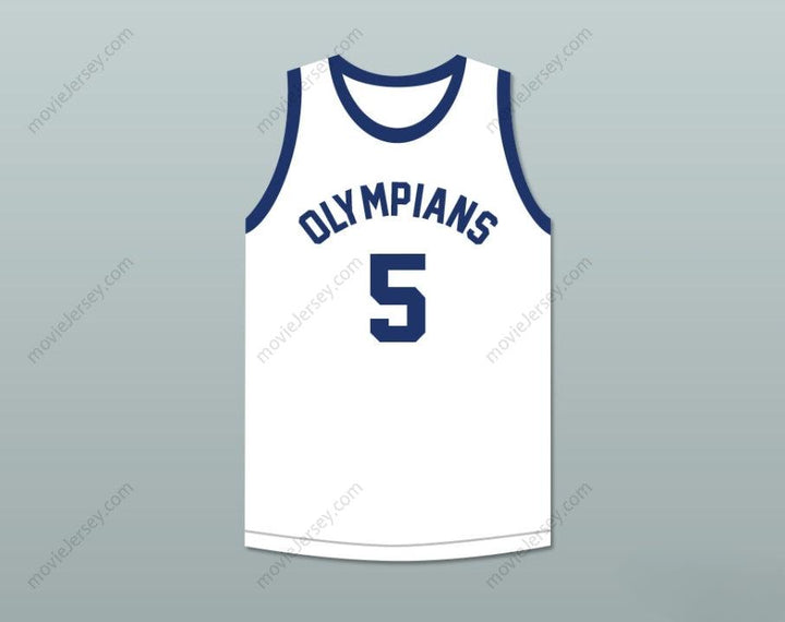 CUSTOM ANY Name Number PAUL WALTHER 5  OLYMPIANS RETRO WHITE BASKETBALL JERSEY Top Stitched S-6XL