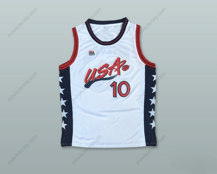 CUSTOM ANY Name Number 1996 REGGIE MILLER 10 USA TEAM HOME BASKETBALL JERSEY Top Stitched S-6XL