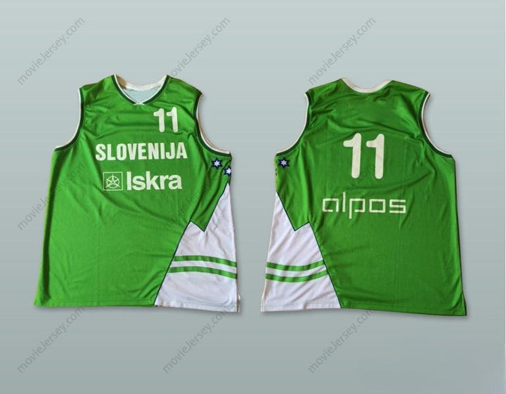 CUSTOM ANY Name Number SLOVENIJA 11 NATIONAL TEAM GREEN BASKETBALL JERSEY Top Stitched S-6XL