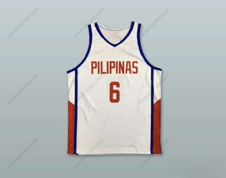 CUSTOM ANY Name Number JORDAN CLARKSON 6 PHILIPPINES WHITE BASKETBALL JERSEY Top Stitched S-6XL