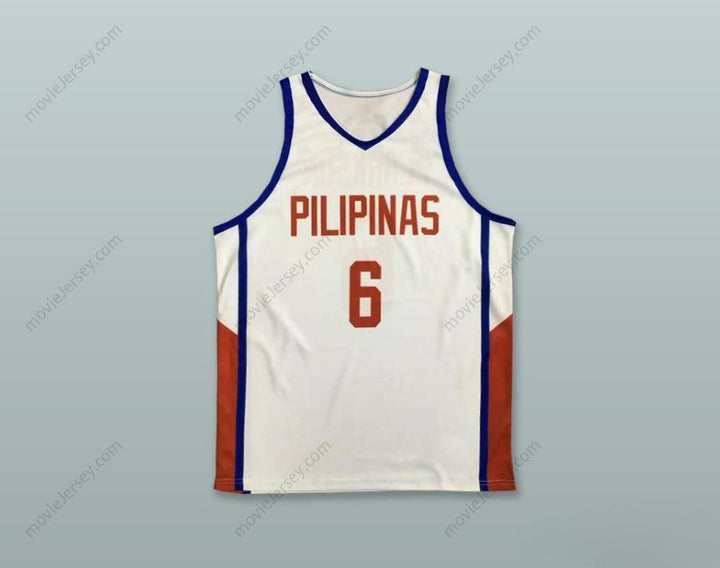 CUSTOM ANY Name Number JORDAN CLARKSON 6 PHILIPPINES WHITE BASKETBALL JERSEY Top Stitched S-6XL