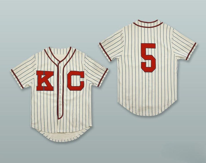 Custom Any Name Number JACKIE ROBINSON 5 CITY MONARCHS NEGRO LEAGUE WHITE PINSTRIPED BASEBALL JERSEY Top Stitched S-6XL