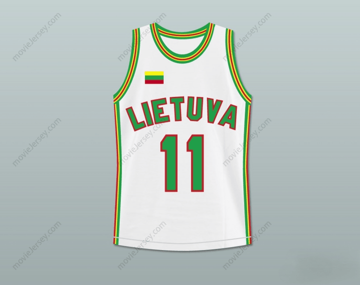 CUSTOM ANY Name Number ARVYDAS SABONIS 11 LITHUANIA BASKETBALL JERSEY STITCH SEWN Top Stitched S-6XL