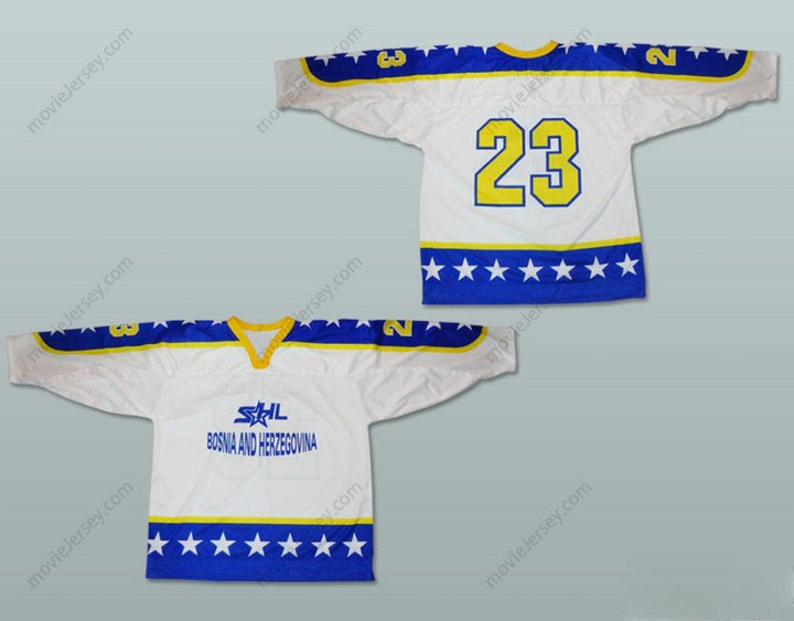 Custom Any Name Number BOSNIA AND HERZEGOVINA NATIONAL TEAM WHITE HOCKEY JERSEY ANY PLAYER OR NUMBER Stitched Top Stitched S-6XL