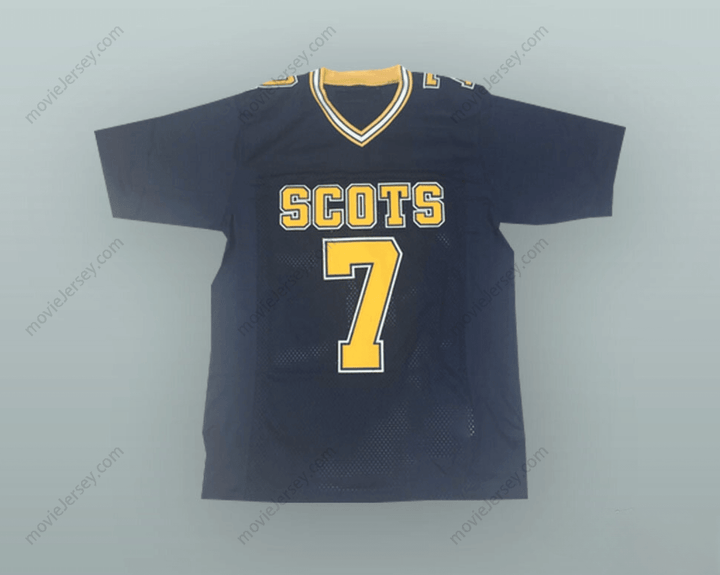 CUSTOM ANY Name Number MATTHEW STAFFORD 7 HIGHLAND PARK HIGH SCHOOL SCOTS DARK BLUE FOOTBALL JERSEY Top Stitched S-6XL