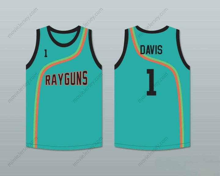 CUSTOM ANY Name Number BARON DAVIS 1 ROSWELL RAYGUNS TEAL BASKETBALL JERSEY COOPER Top Stitched S-6XL