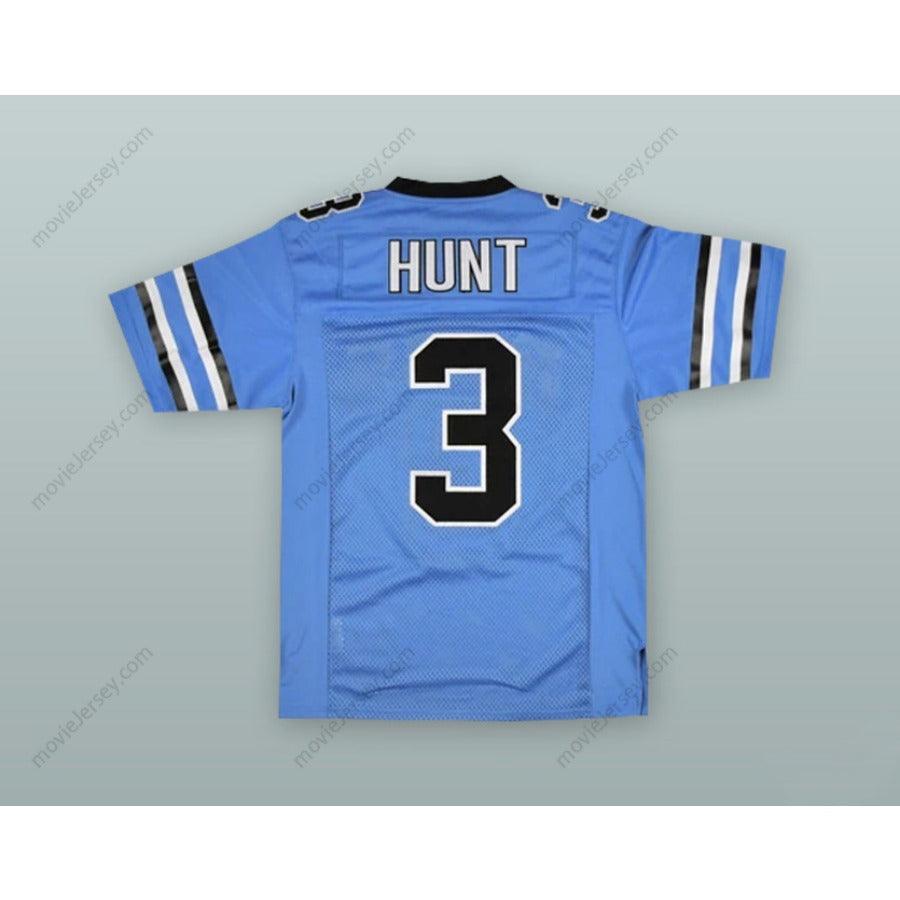 CUSTOM ANY Name Number KAREEM HUNT 3 SOUTH HIGH SCHOOL REBELS LIGHT BLUE FOOTBALL JERSEY Top Stitched S-6XL
